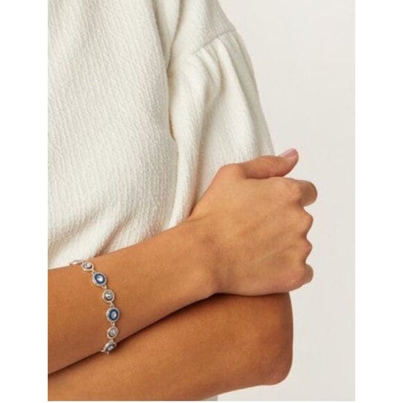 Brighton Halo Eclipse Bracelet Style JF4683 Silver & Blue without Tags Crystals - Picture 6 of 8